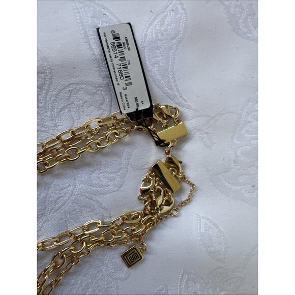 Laundry Shelli Segal Gold Link Chain Layered 16" Long Statement Necklace NEW $55 - Picture 8 of 11